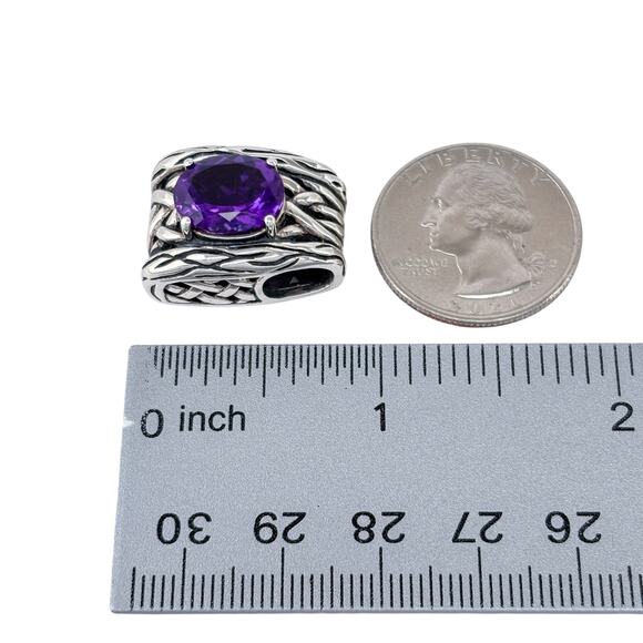 Vintage Sterling Silver 925 Effy Lagoon Purple Amethyst Pendant - Picture 9 of 10